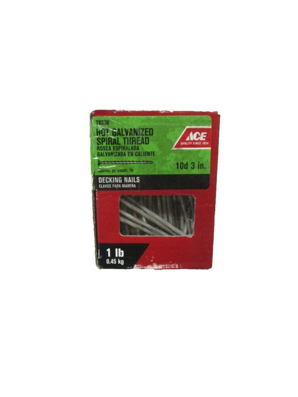 Ace 78830 Nail Deck Galvanized 10d 3" Galvanized Spiral Thread 1 lb.
